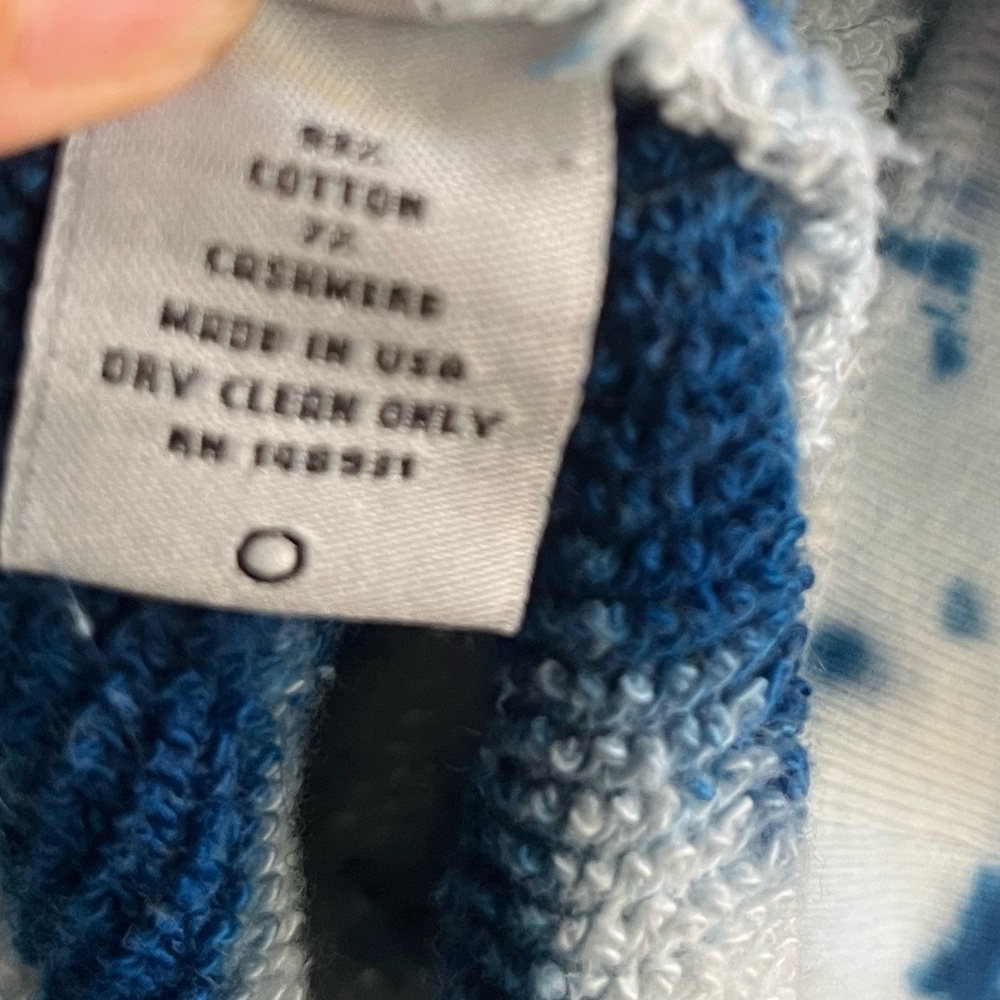 THE ELDER STATESMAN True Blue Tie-Dye Cotton & Cashmere Terry Hoodie - XL - Picture 12 of 16